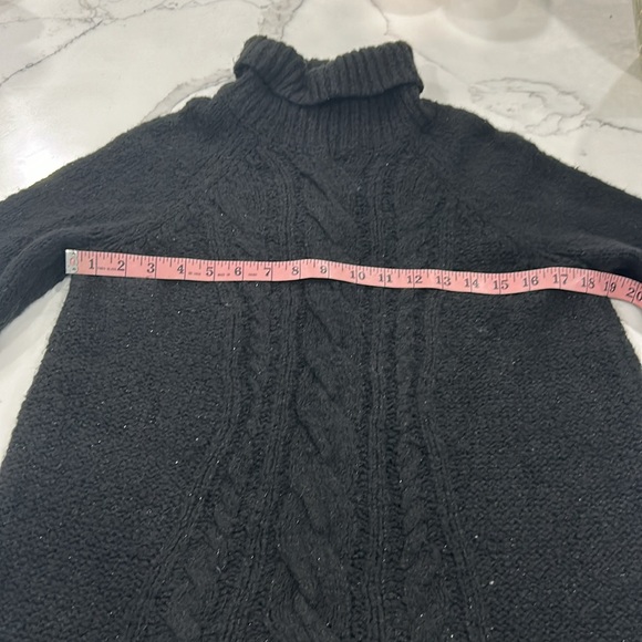 Simply Vera Wang Cable Knit Black Turtleneck Sweater/Silver Sparkle. Size L(812) - Picture 10 of 13